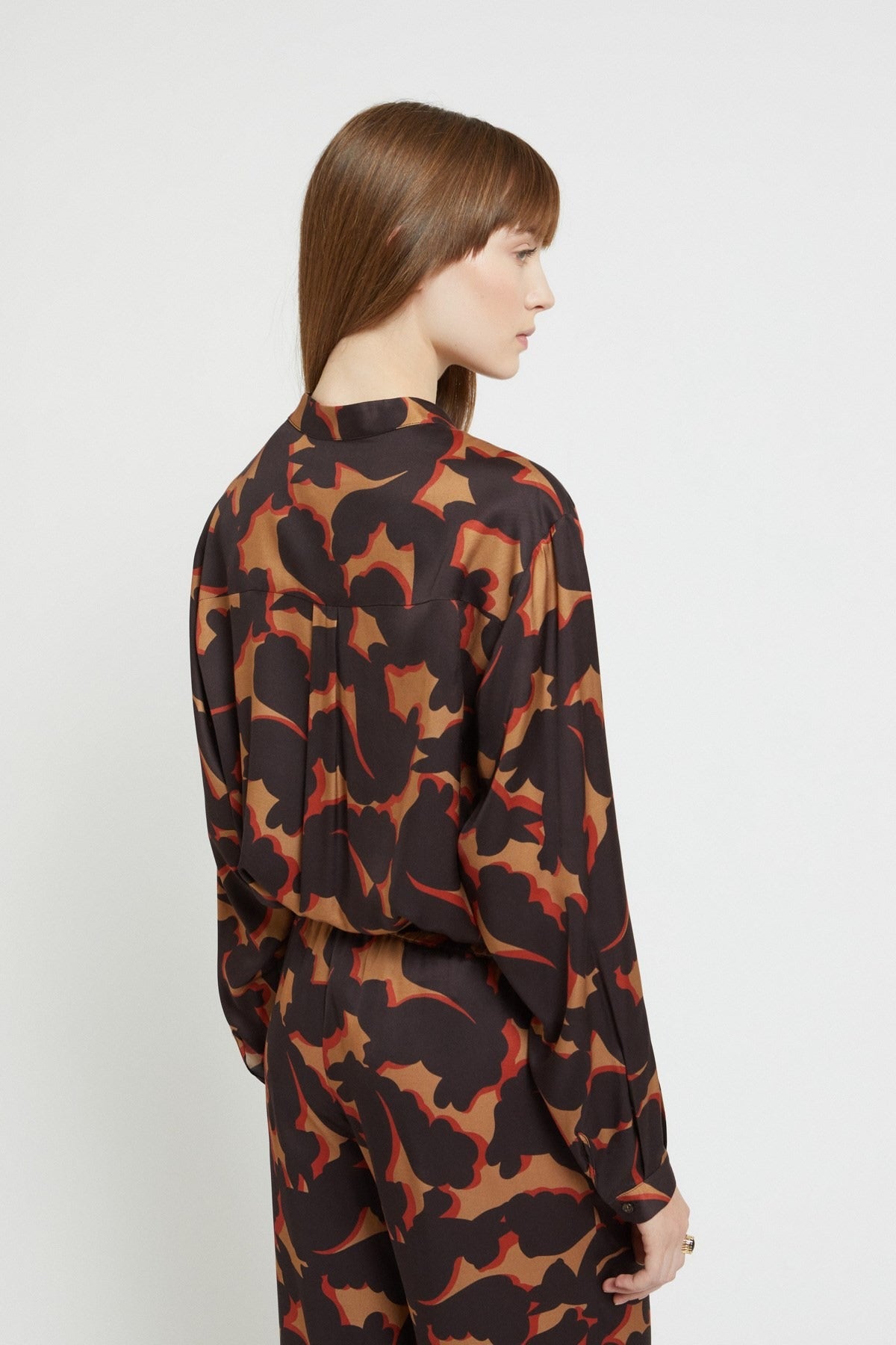 Ottod'ame Blusa V Coreana In Viscosa Marrone Donna - 3