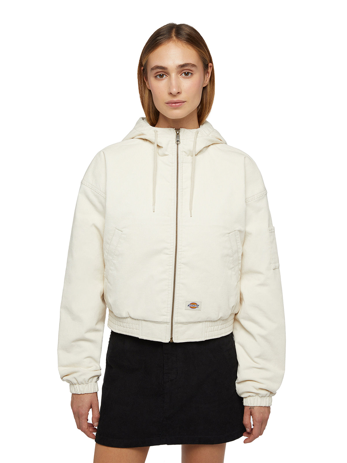 Dickies Corduroy Hooded Jacket Bianco Donna - 1