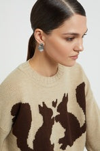 Ottod'ame Pull Girocollo Intarsio Naturale Donna