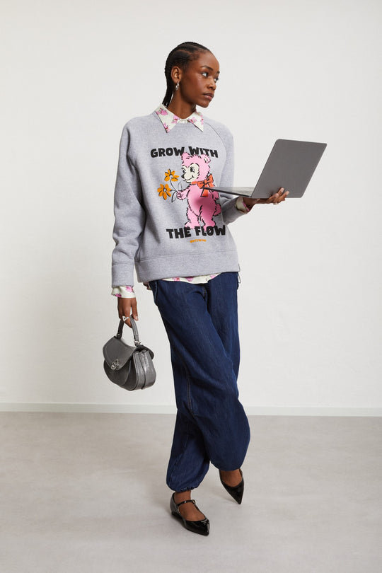 Ottod'ame Felpa Over Orsetto Naturale Donna