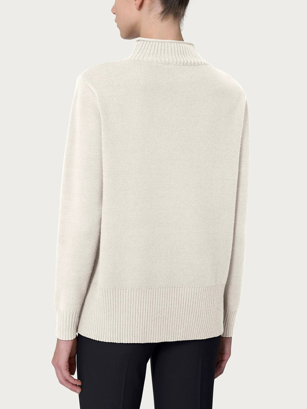 Ragno Pull Collo Cratere Bianco Donna - 2