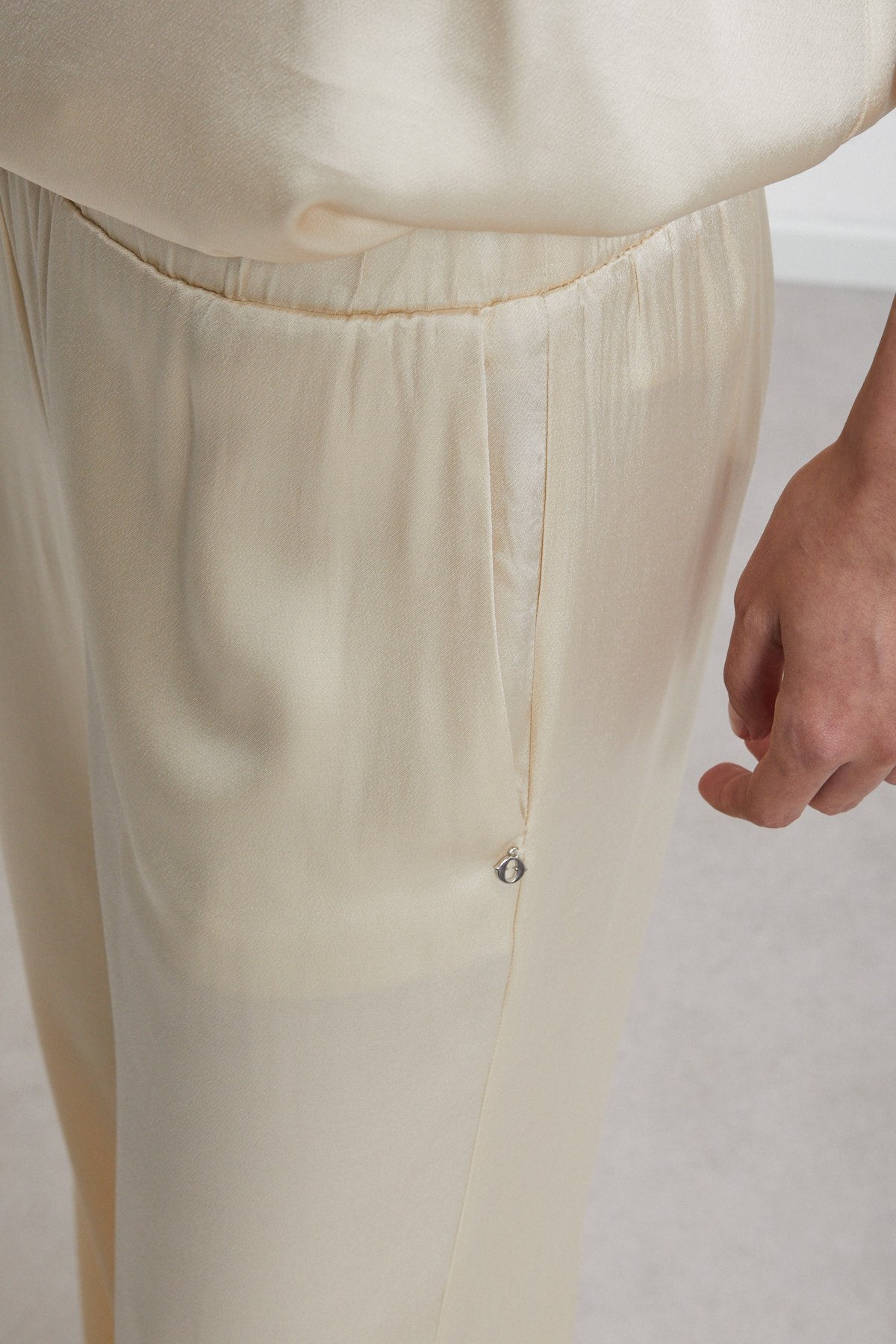 Ottod'ame Pantalone In Raso Bianco Donna - 3