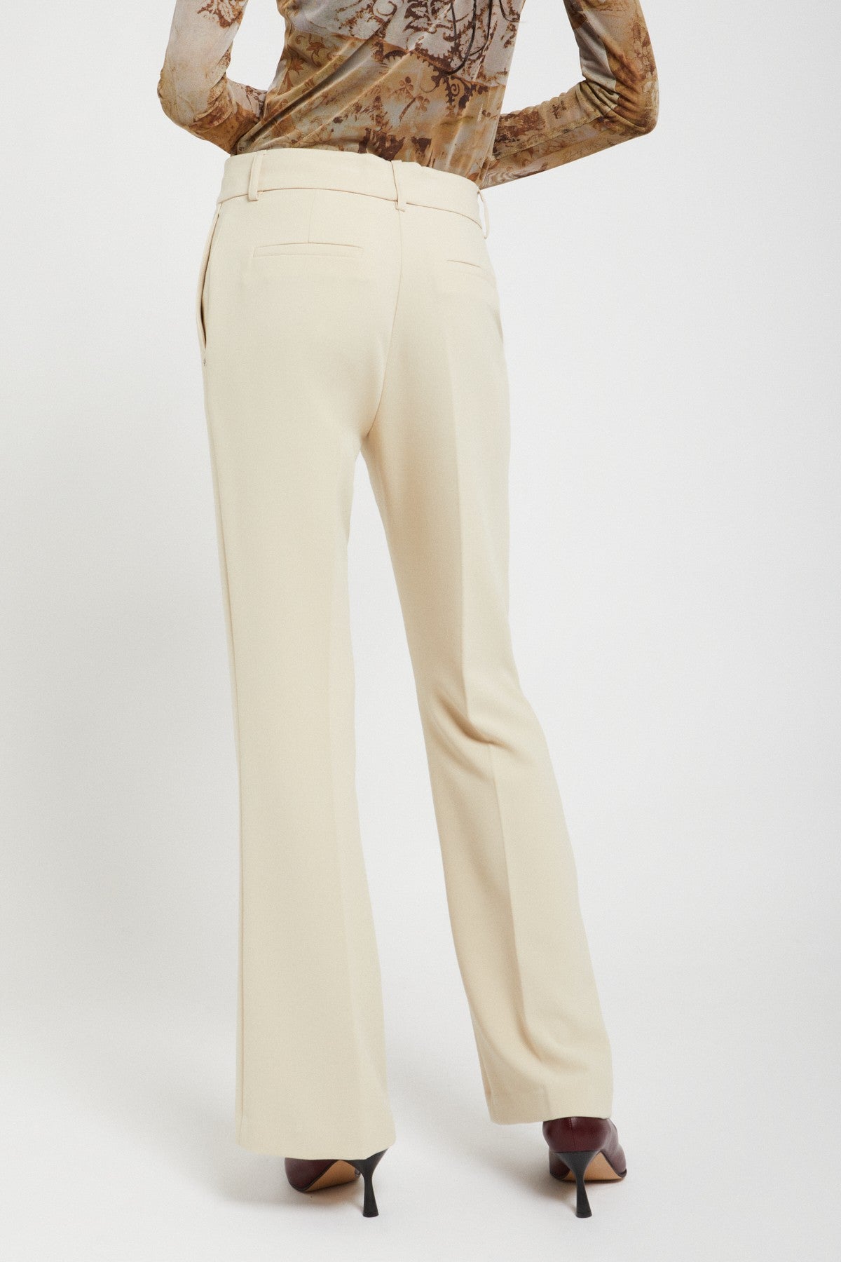 Ottod'ame Pantalone Dritto Tess. Tecnico Beige Donna - 3