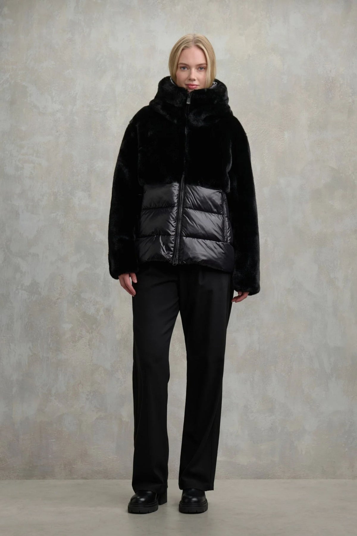 Blauer Piumino Maniche Ecopelle Donna - 1