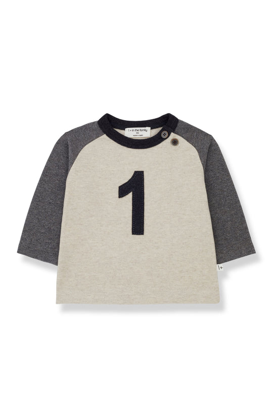1+ In The Family T-shirt M/l Stampa 1 Grigio Bambino