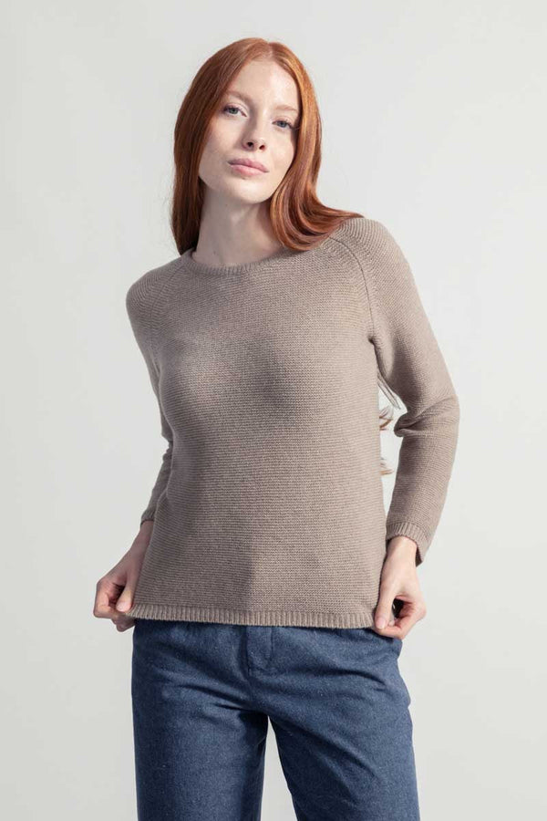 Rifo' Maglia Cashmere Rigenerato Marrone Donna - 1