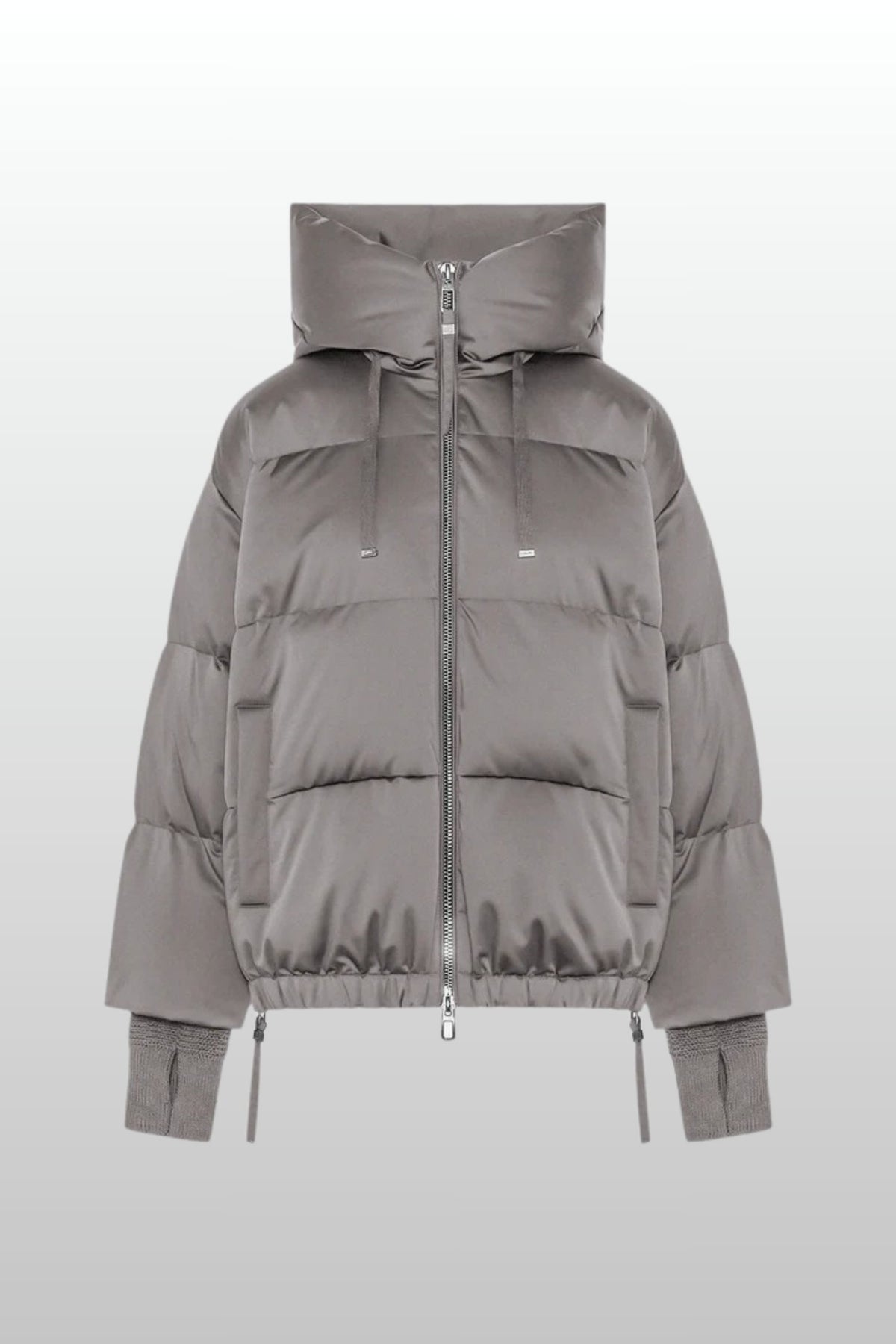 Duno Piumino Corto Oversize Marrone Donna - 1