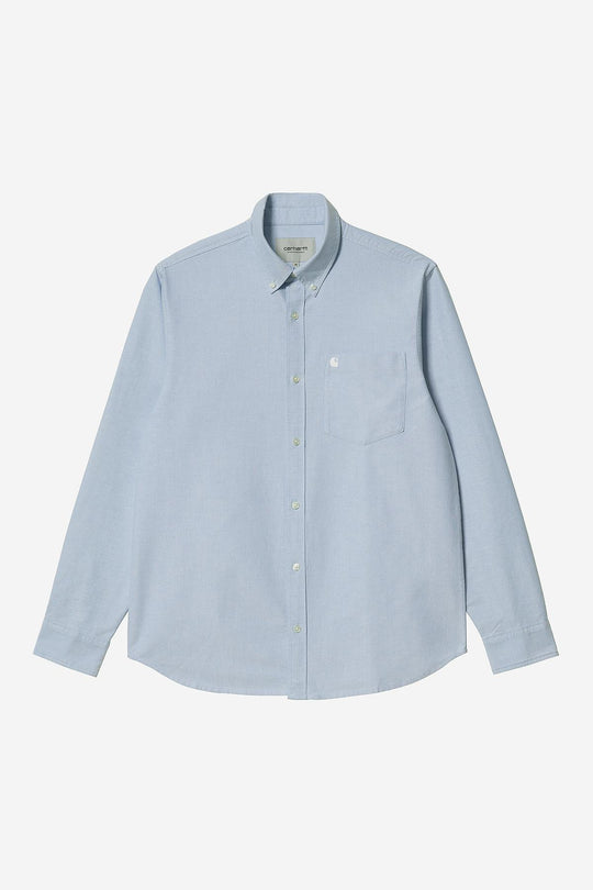 Carhartt Wip C-logo Shirt Cotton Oxford Bianco Uomo