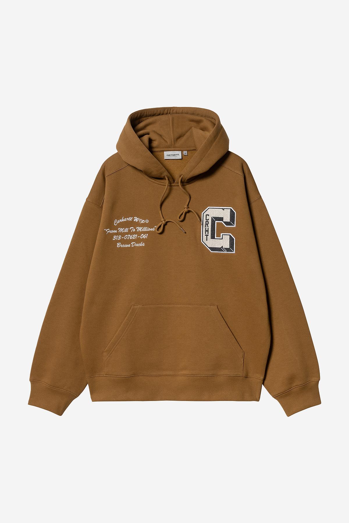 Carhartt Wip Hooded Brown Duck Sweat Marrone Uomo - 1