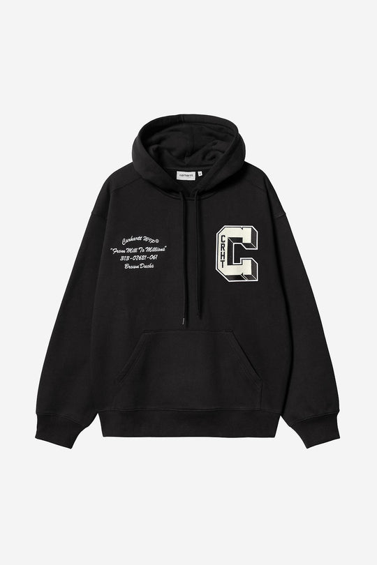 Carhartt Wip Hooded Brown Duck Sweat Nero Uomo