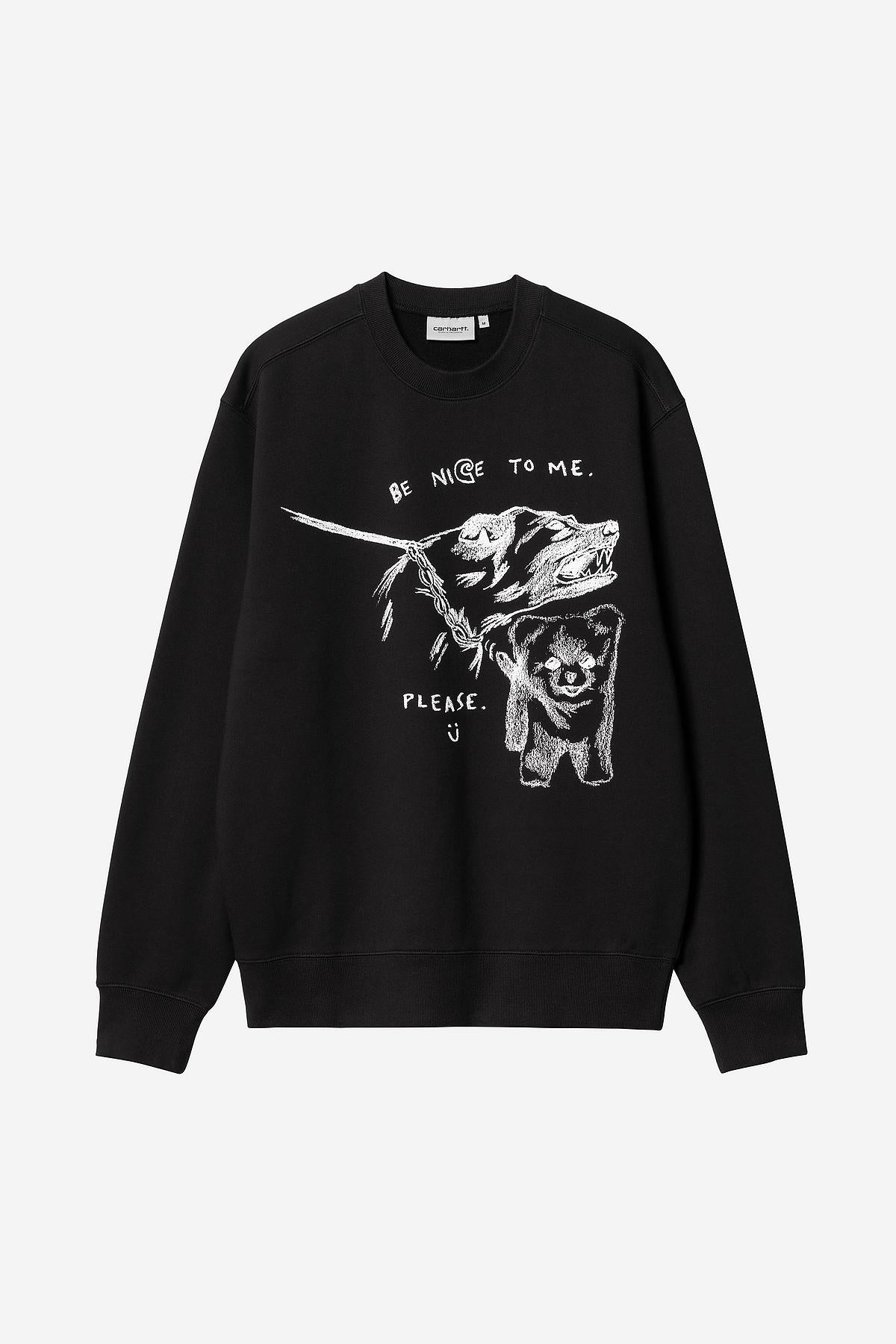 Carhartt Wip Pepe Be Nice Sweat Cotton Nero Uomo - 1