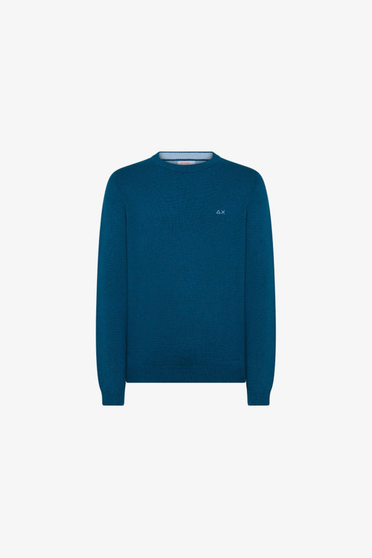 Sun 68 Girocollo Misto Cachemere Blu Uomo