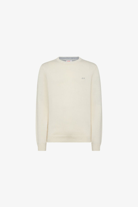 Sun 68 Girocollo Misto Cachemere Bianco Uomo