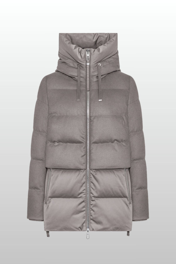 Duno Piumino Parka Con Cappuccio Marrone Donna - 1