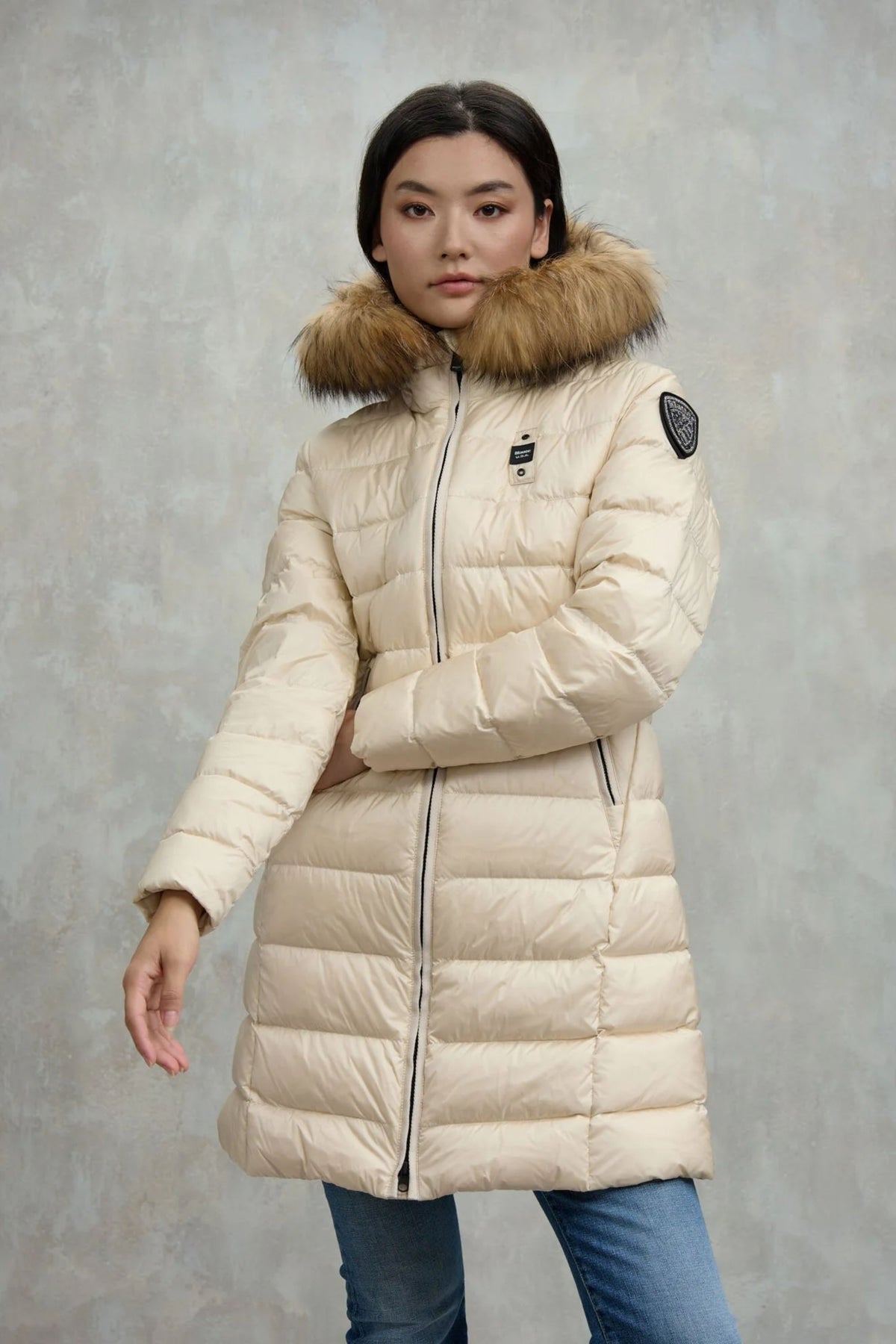 Blauer Piumino 3/4 Cappuccio Pelo Donna - 1