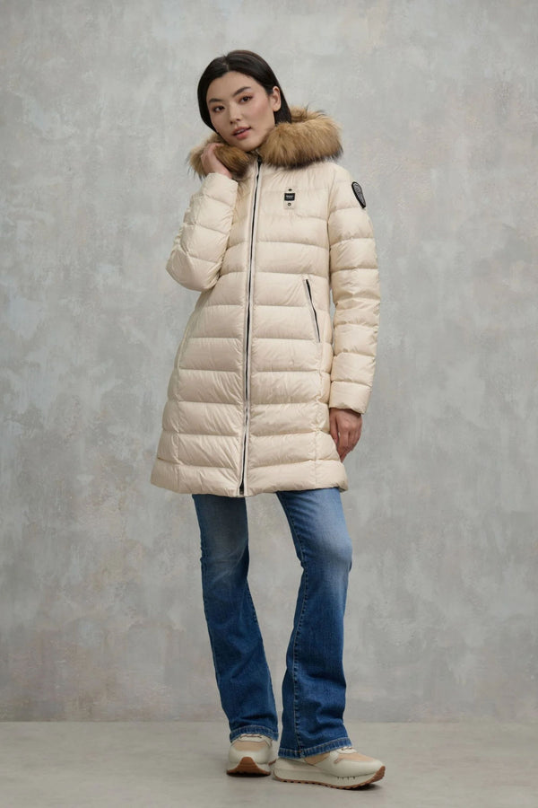 Blauer Piumino 3/4 Cappuccio Pelo Donna - 2