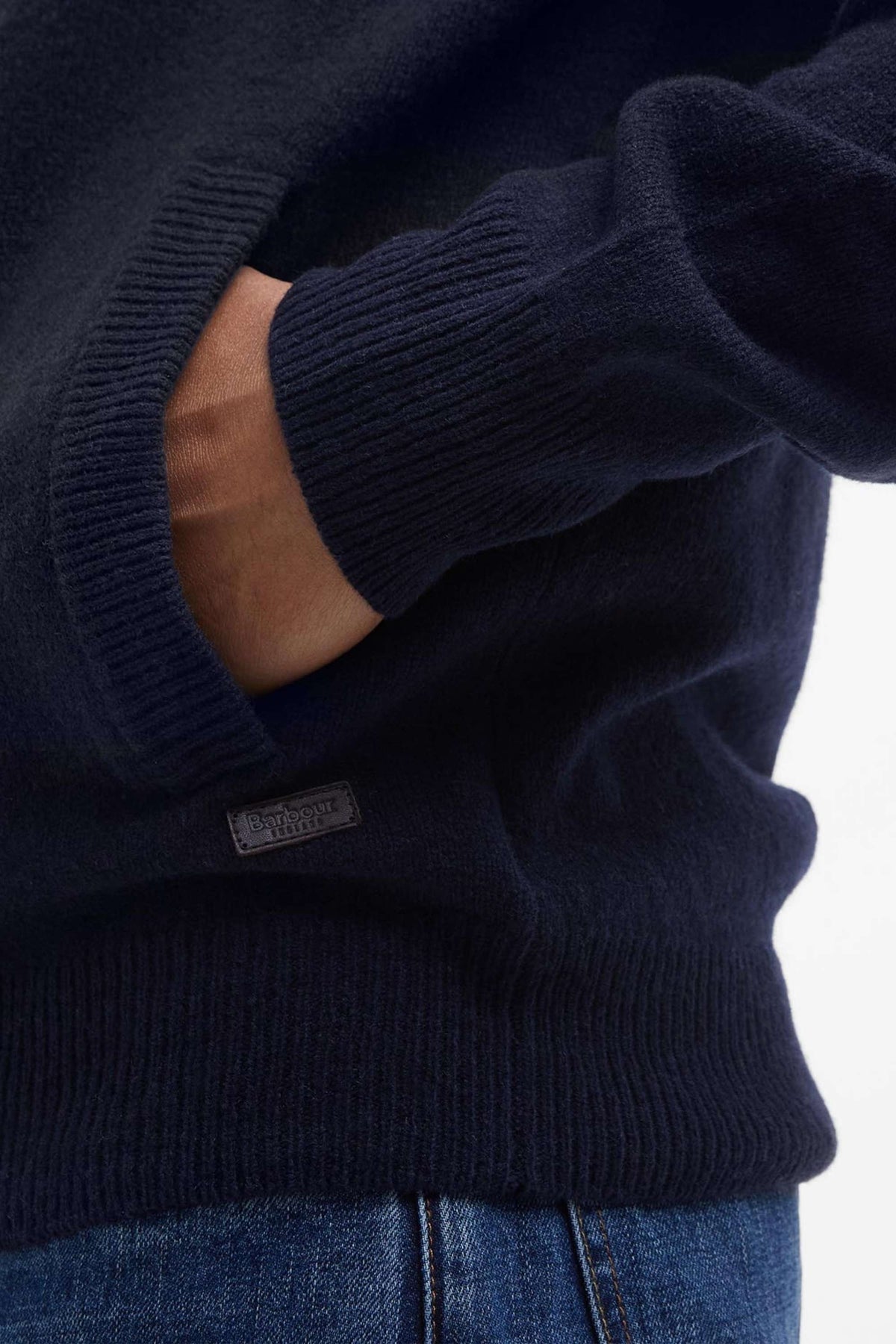 Barbour Essential Patch Zip Knitwear Blu Uomo - 4