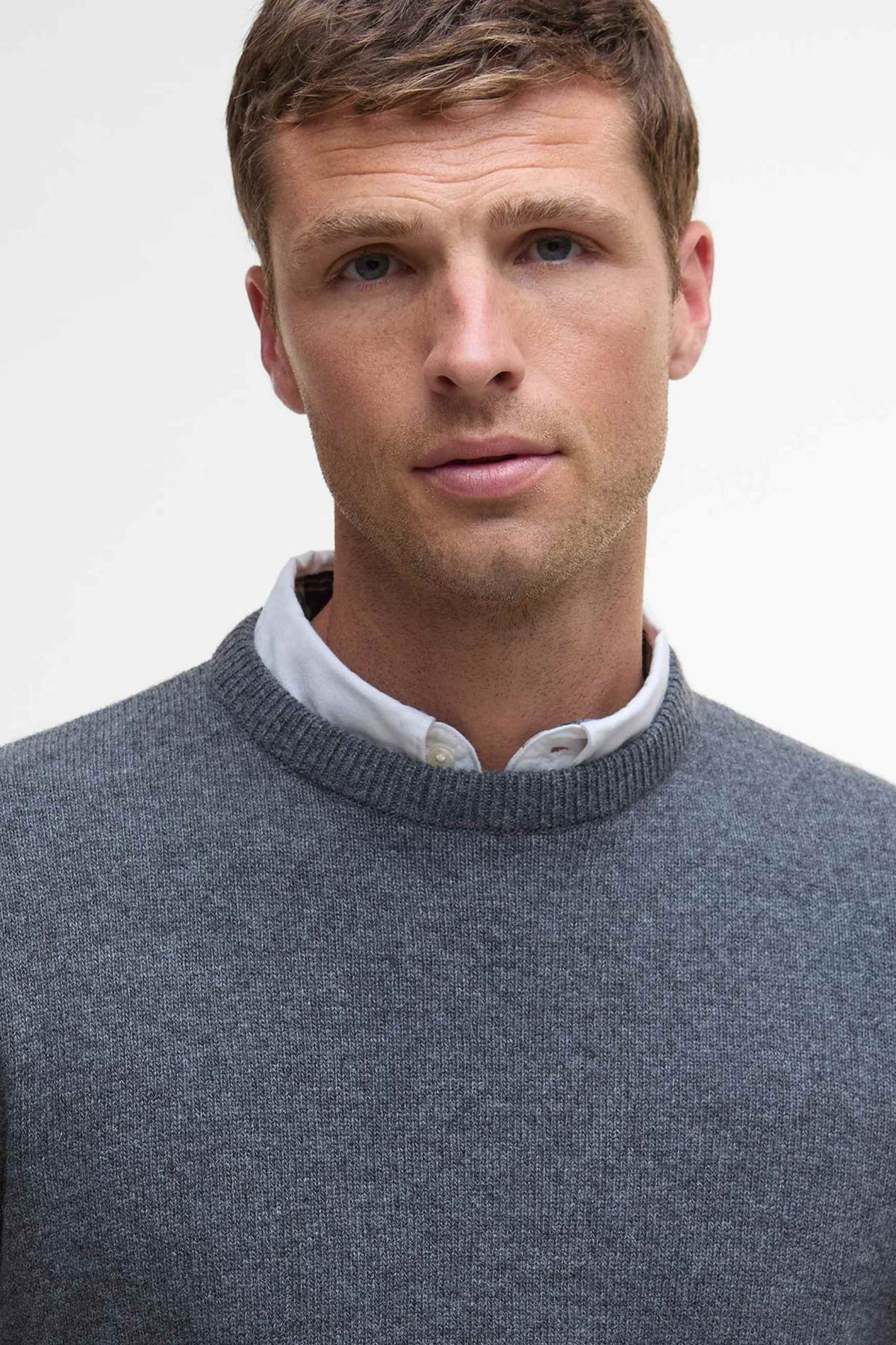 Barbour Holden Crew Neck Sweater Grigio Uomo - 2