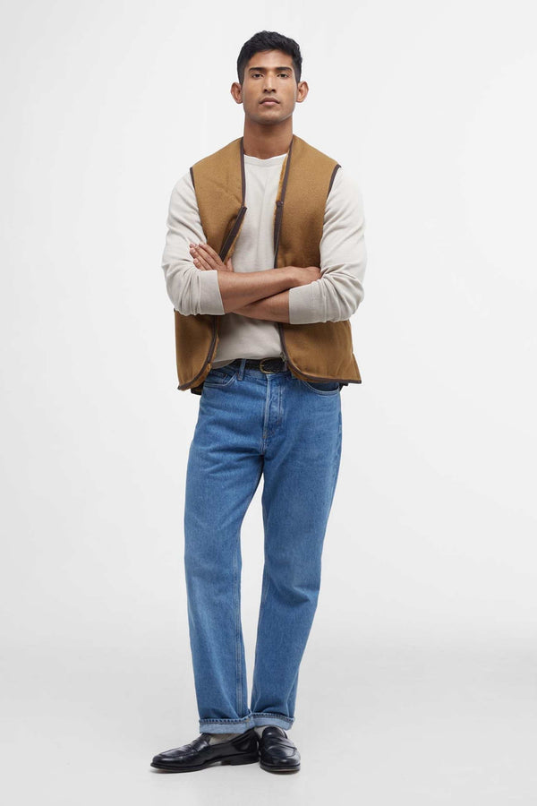 Barbour Warm Pile Waistcoat Zip Verde Uomo - 2