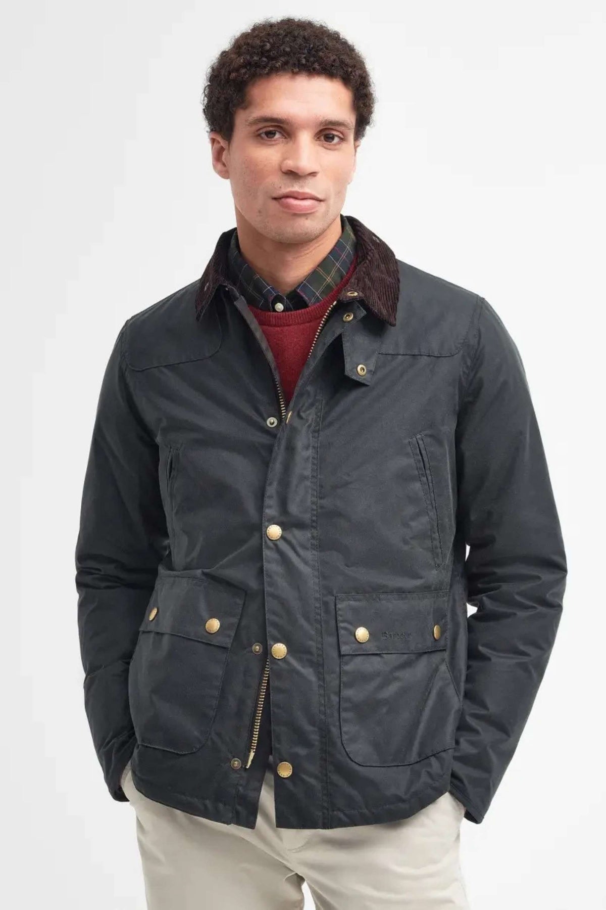Barbour Reelin Wax Verde Uomo - 1