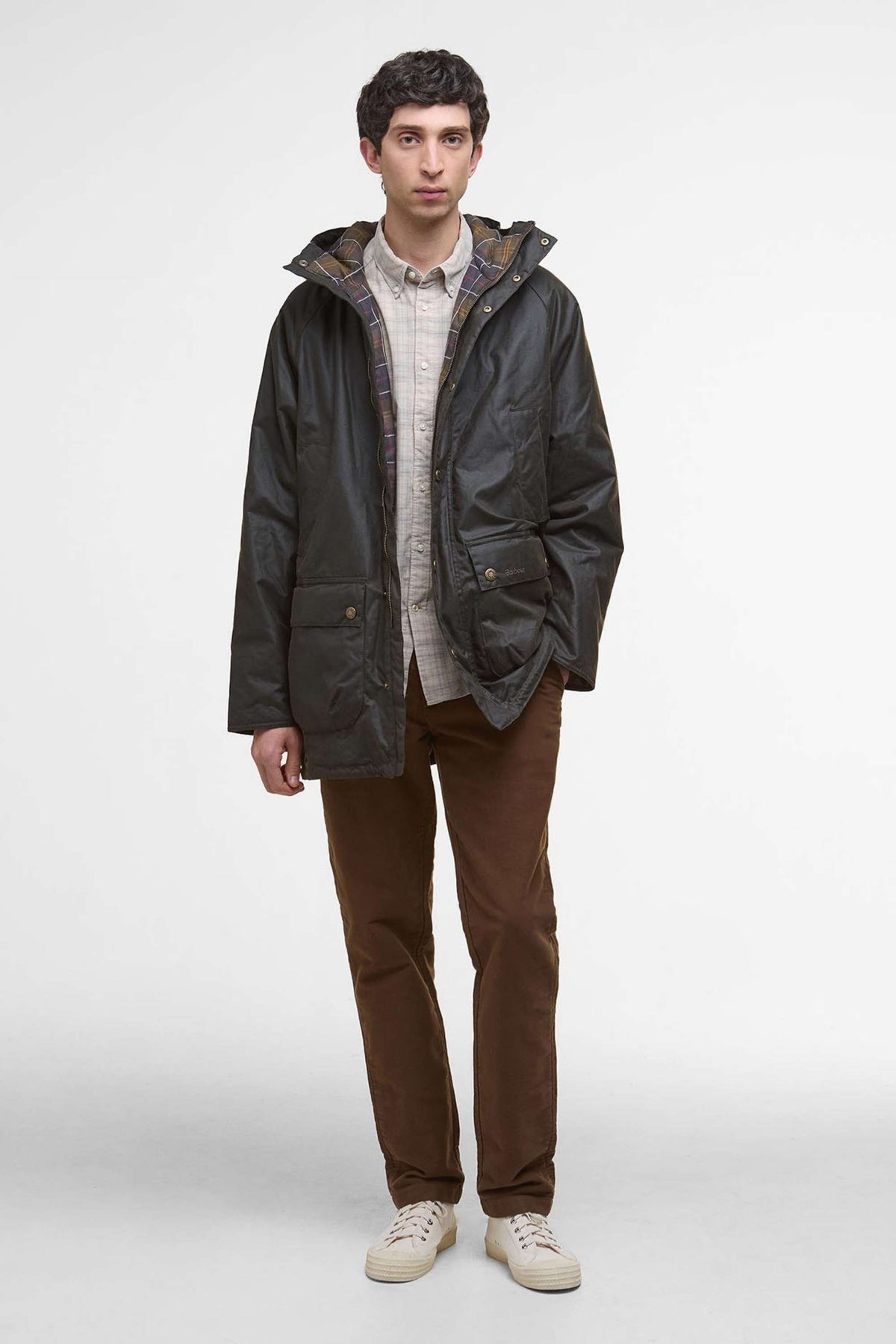 Barbour Bedale Wax Parka Verde Uomo - 4