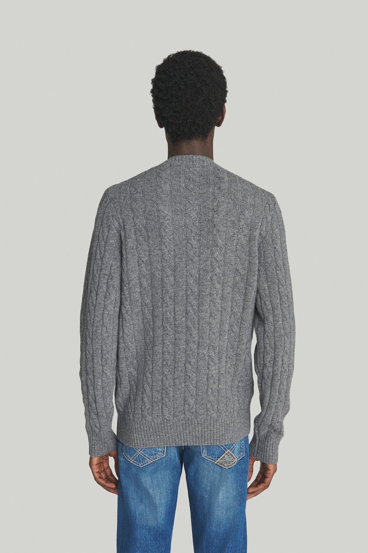 Roy Roger's Cable Crew Neck Wool/cashmere Uomo - 2