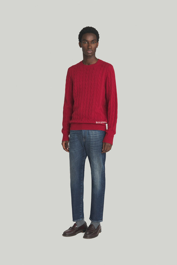 Roy Roger's Cable Crew Neck Wool/cashmere Uomo - 3