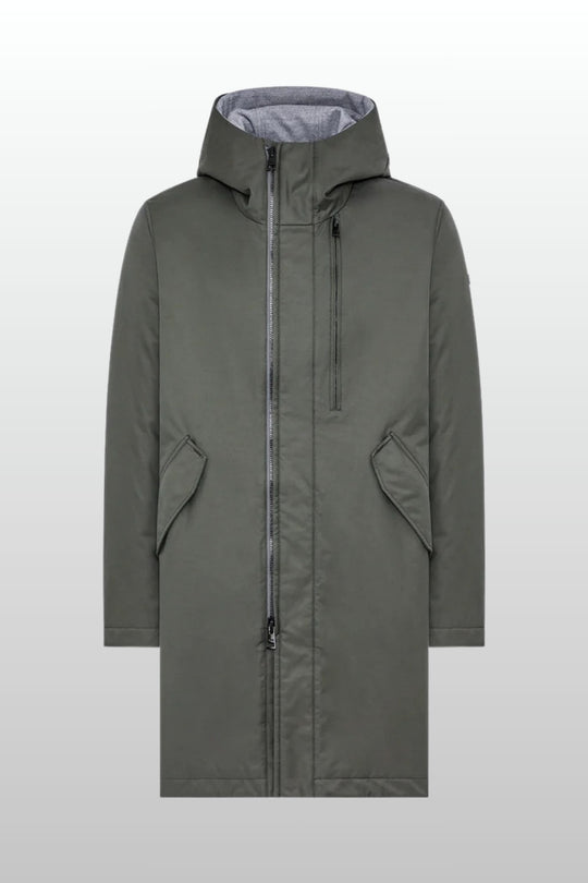 Duno Piumino Parka Doppio Cappuccio Verde Uomo