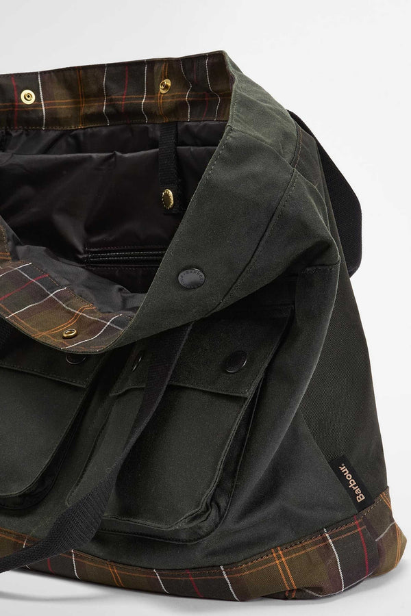 Barbour Field Wax Tote Bag Verde Donna - 3