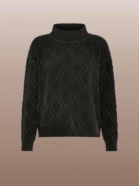 Rrd Dolcevita Velvet Con Losanghe Grigio Donna