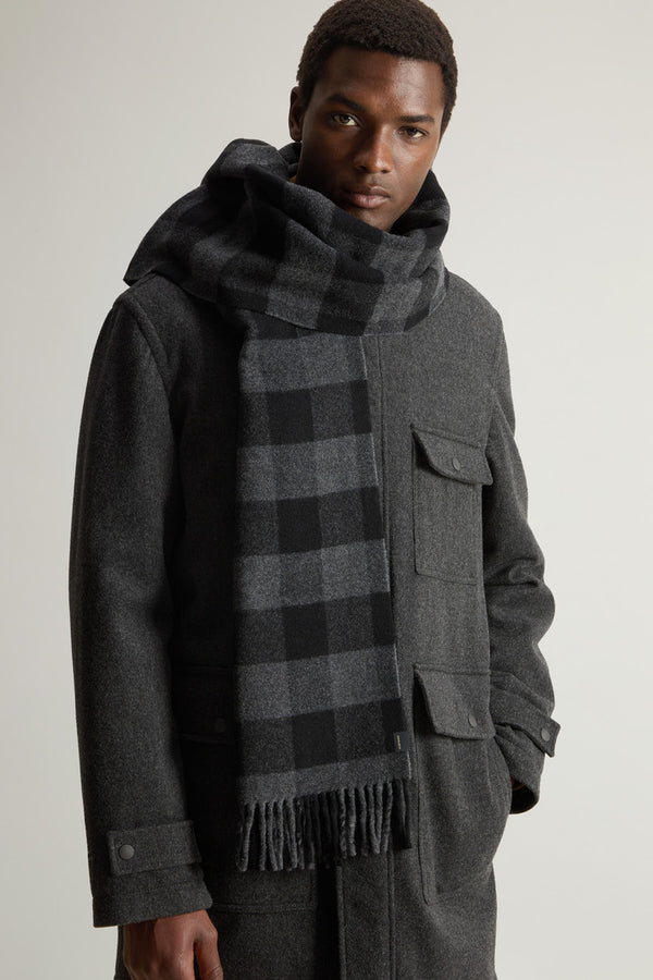 Woolrich Wool Buffalo Check Scarf Uomo - 1