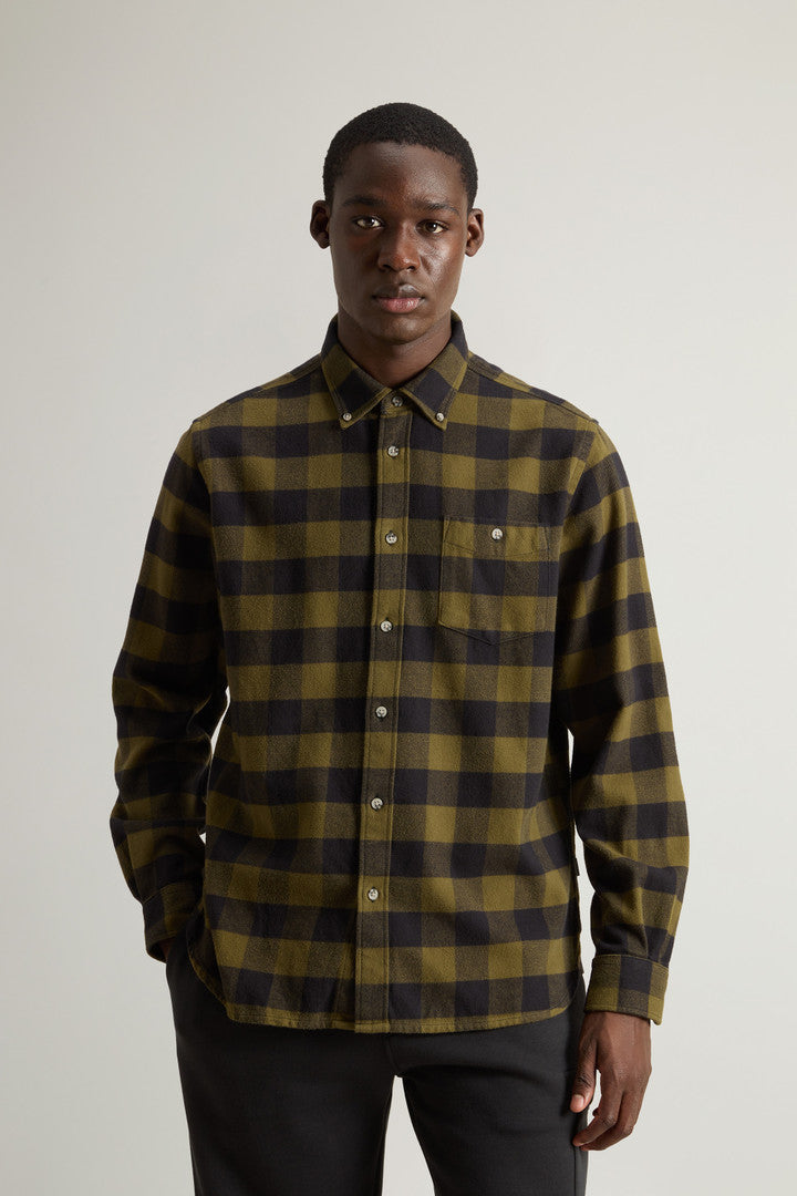 Woolrich Traditional Flannel Shirt Verde Uomo - 2