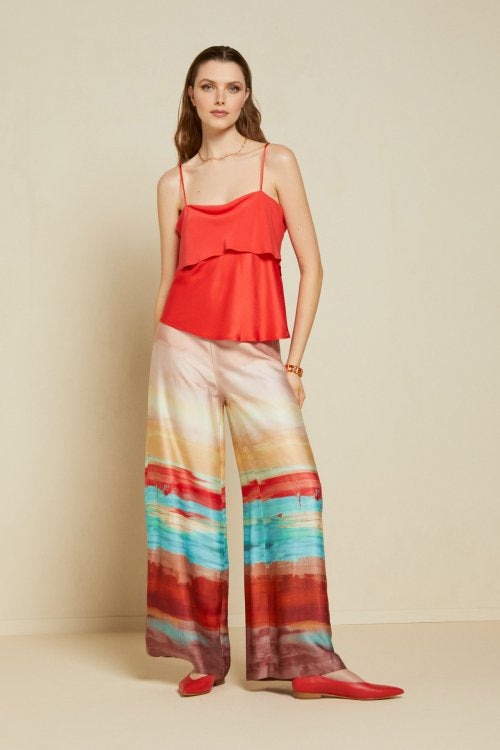 Ottod'ame Top Con Spallini Rosso Donna