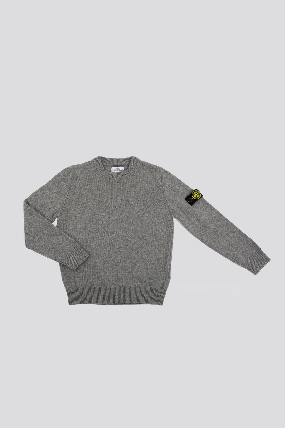 Stone Island Pull Girocollo Misto Cashmere Grigio Bambino - 1