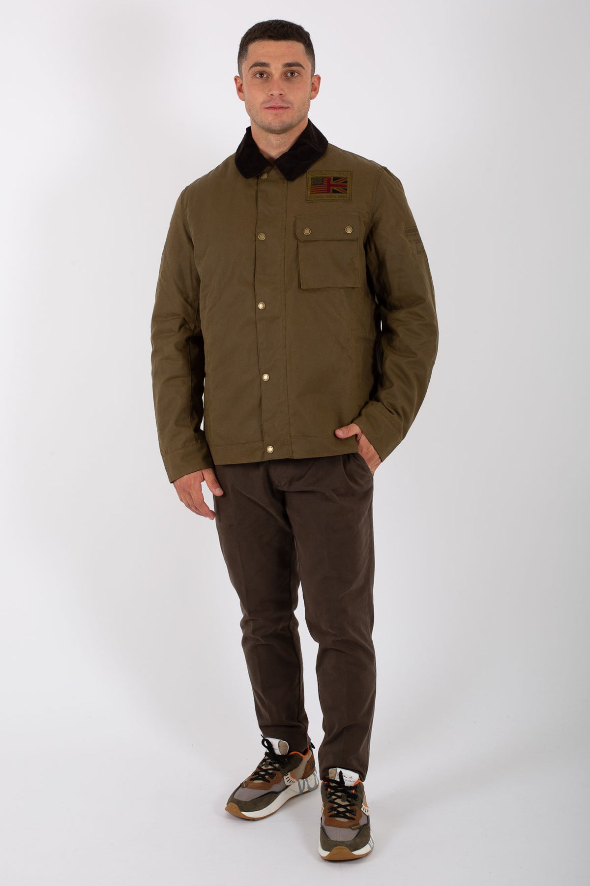 Barbour International Workers Wax Coated Jacket Brown Men - 2