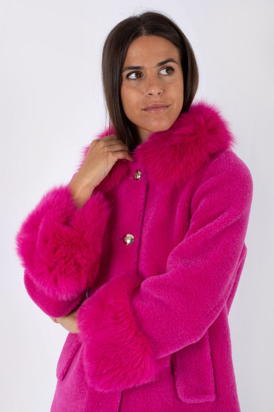 Regina Cappotto Tessuto Ecomontone Viola Donna