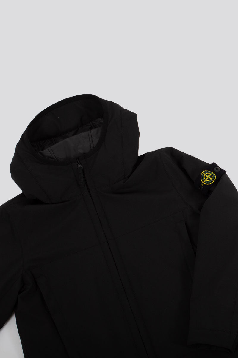 Stone Island Gubbotto Softshell C/cappuccio Nero Bambino - 2