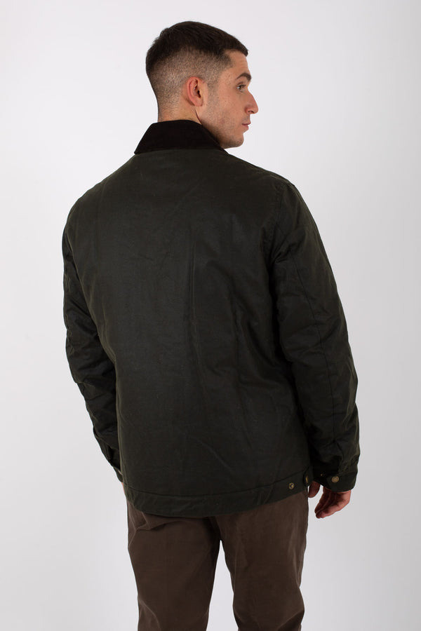 Barbour International Workers Wax Giacca Spalmata Verde Uomo - 6