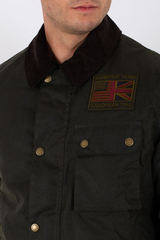 Barbour International Workers Wax Giacca Spalmata Verde Uomo - 3