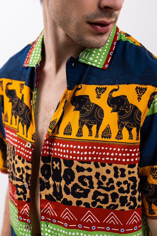 Tooco Men Bowling Shirt Short Sleeve Uomo