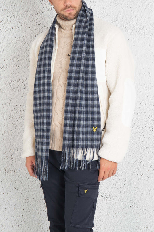 Lyle & Scott Sciarpa Check Blu Uomo