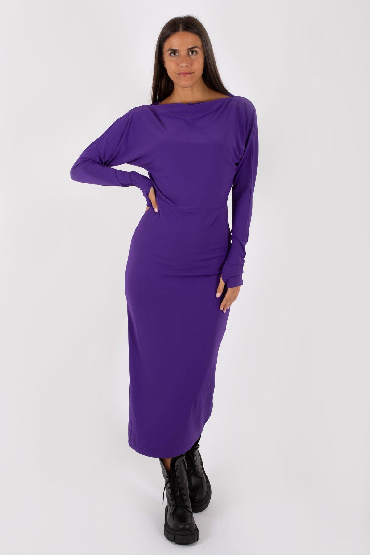 Ottod'ame Women's Purple Asymmetric Dress - 1