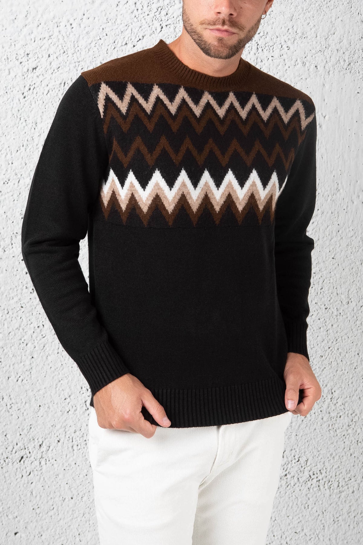 Markup Pull Jacquard Black Men - 2