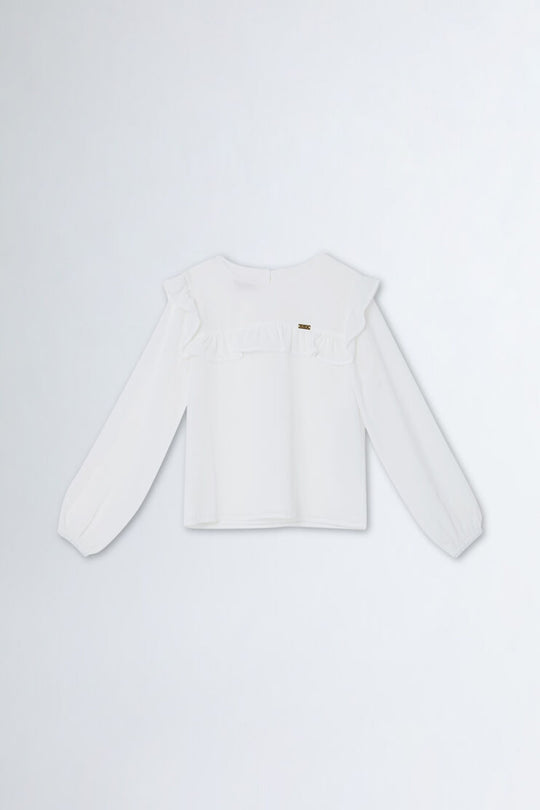 Liu Jo Tunica Crepe C/rouche Bianco Bambina