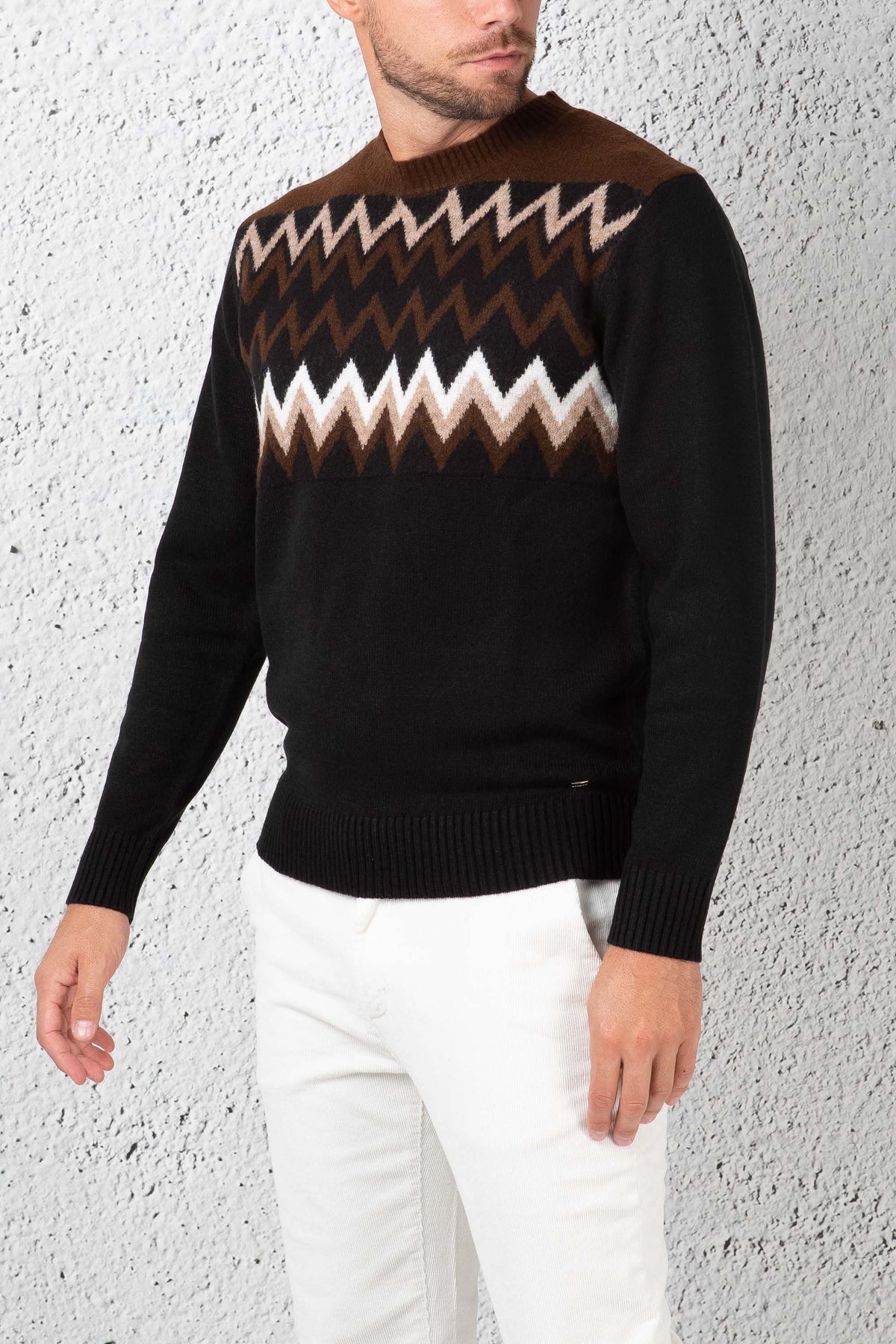 Markup Pull Jacquard Black Men - 5