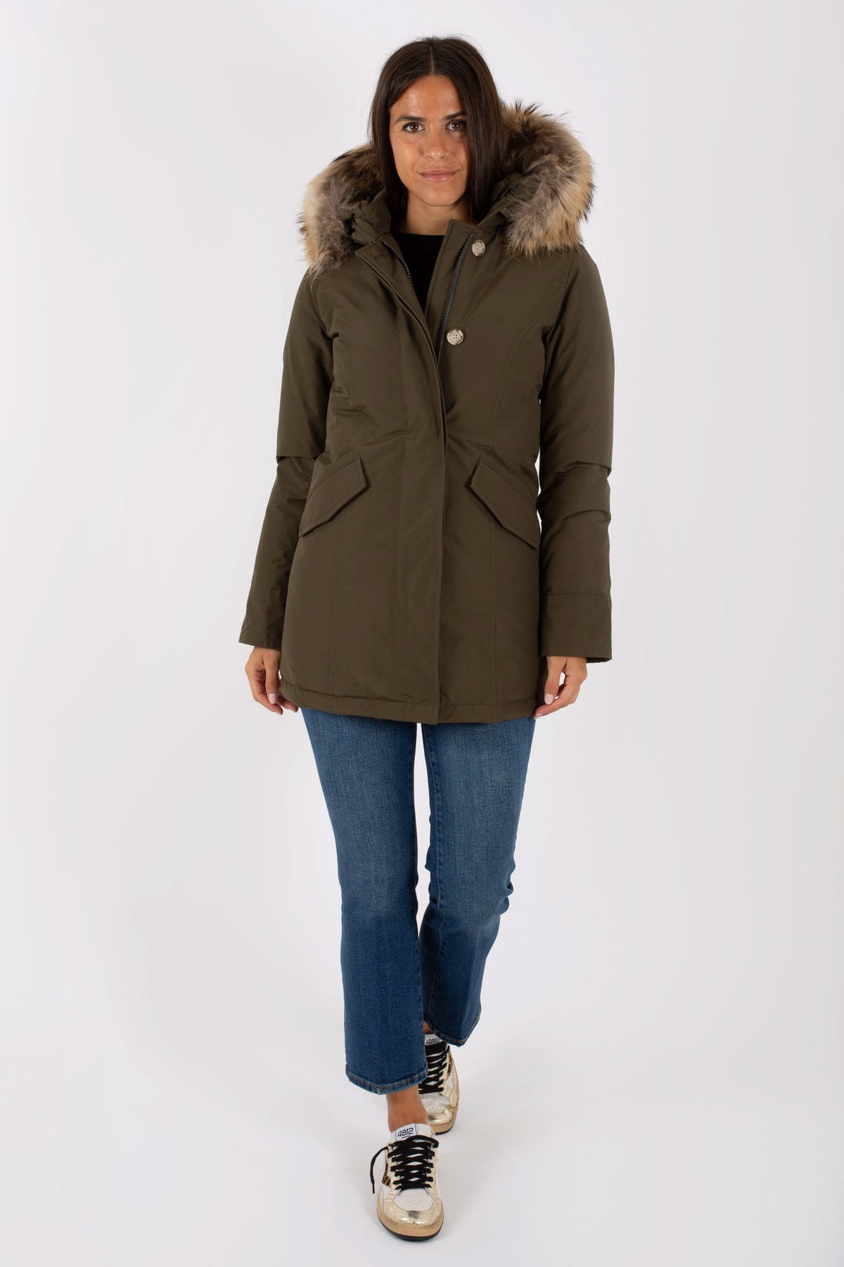 Woolrich Arctic Parka 2 Tasche Verde Donna - 5