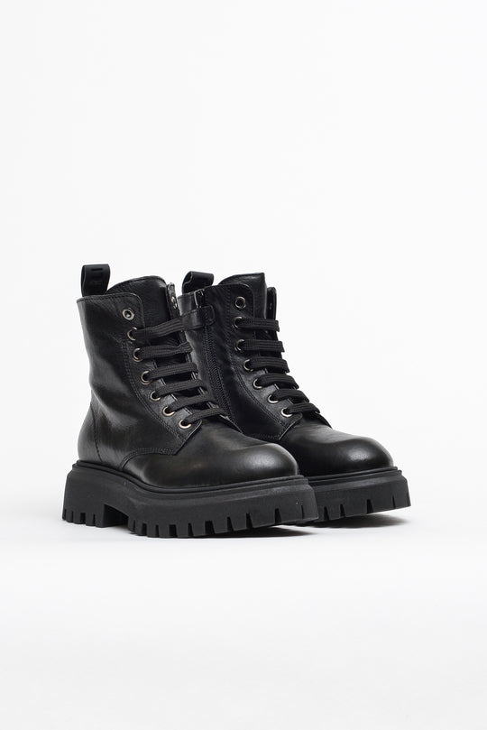 Morelli Black Laced Ankle Boots for Girls