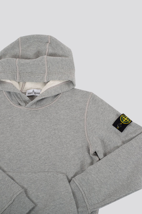 Stone Island Gray Crewneck Sweatshirt with Hood for Boys