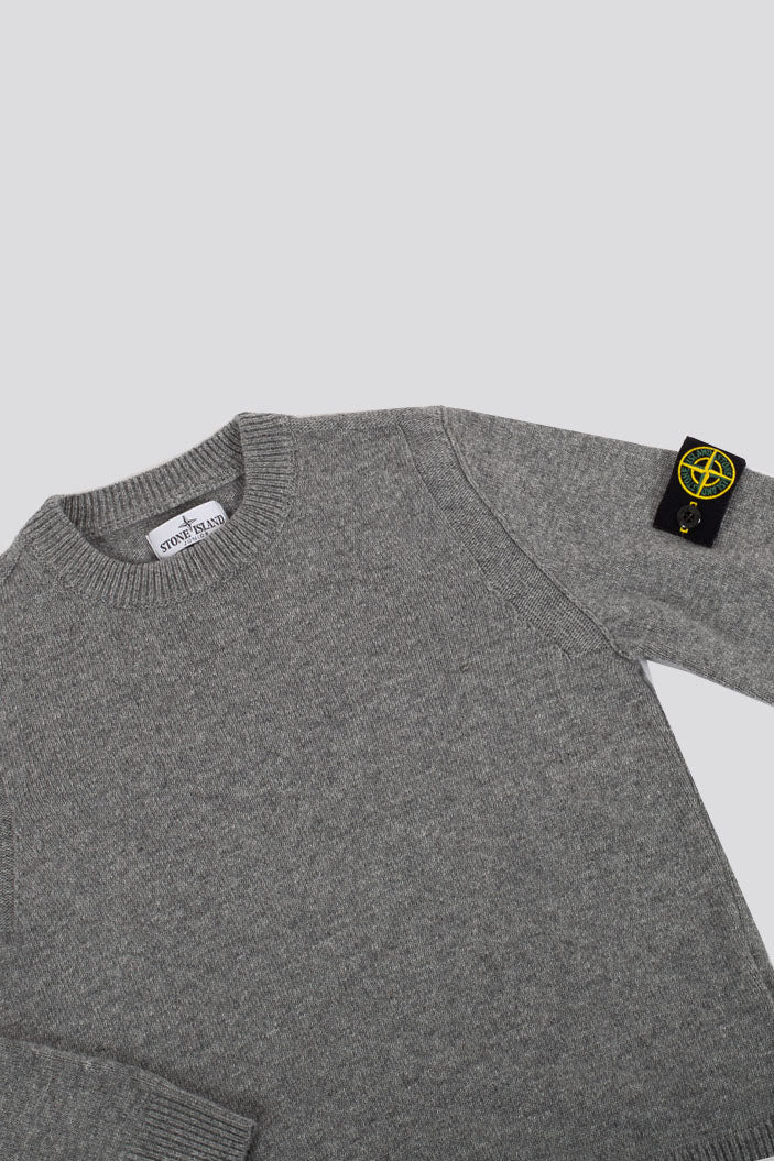 Stone Island Pull Girocollo Misto Cashmere Grigio Bambino - 2