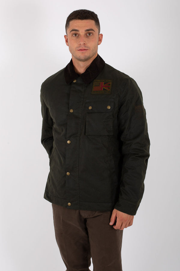 Barbour International Workers Wax Giacca Spalmata Verde Uomo - 1